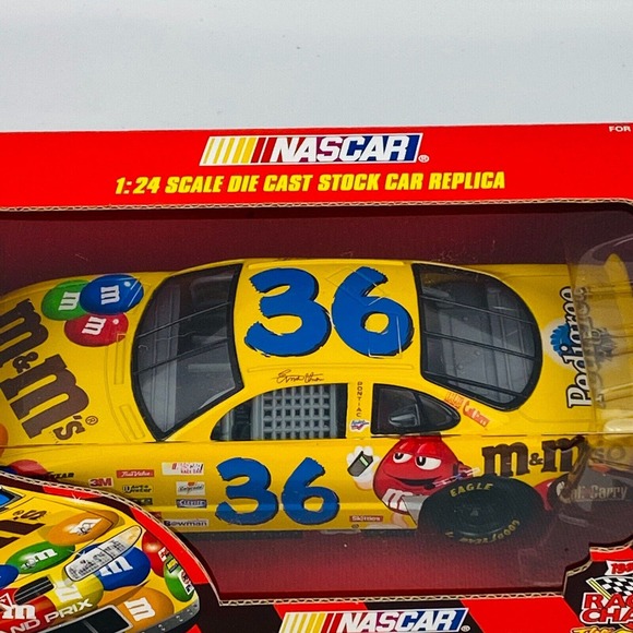 Nascar m&m's #36 Die Cast Stock Car Replica 1:24 Scale Ernie Irvan 1999‎ New - Picture 2 of 4